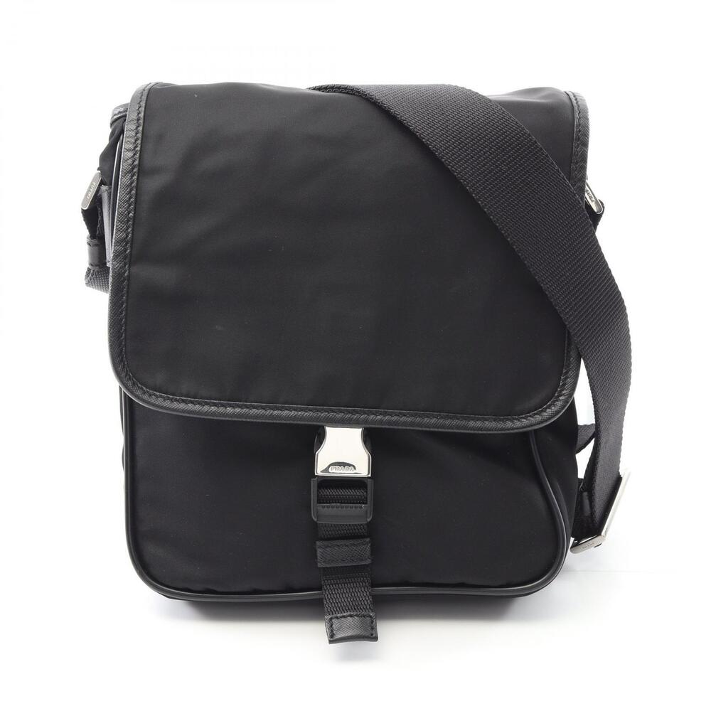 Prada Nylon Bag Shoulder Black Saffiano Leather - Picture 2 of 5